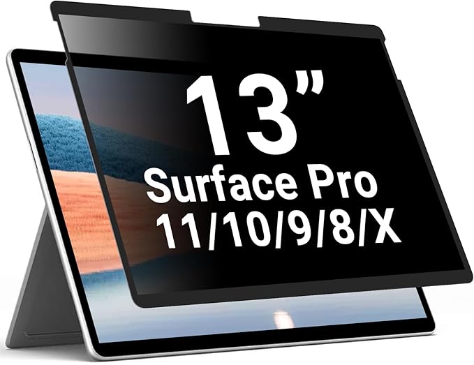 ZOEGAA Surfcae Pro 13 inch Privacy Screen, for Microsoft Surface Pro 11/10/9/8/X, Removable Privacy Screen and Reusable Anti-Spy Anti-Glare Anti Blue Light Protector