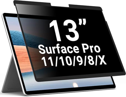 ZOEGAA Surfcae Pro 13 inch Privacy Screen, for Microsoft Surface Pro 11/10/9/8/X, Removable Privacy Screen and Reusable Anti-Spy Anti-Glare Anti Blue Light Protector