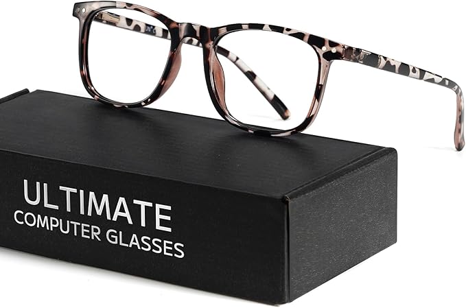 TIJN Sleep Glasses Blue Light Blocking Square Eyeglasses Dual AR Coatings for Computer Gaming Screen Fatigue & UV Protection
