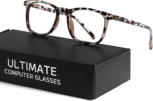 TIJN Sleep Glasses Blue Light Blocking Square Eyeglasses Dual AR Coatings for Computer Gaming Screen Fatigue & UV Protection
