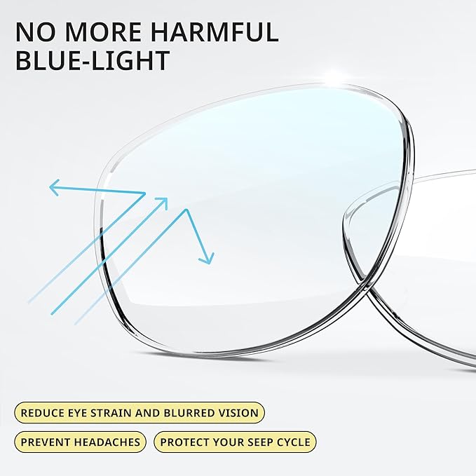 IBOANN Oversized Blue Light Glasses for Woman, Funky Fashion Glasses With Preppy Look, Reduce Screen Fatigue Computer Glasses