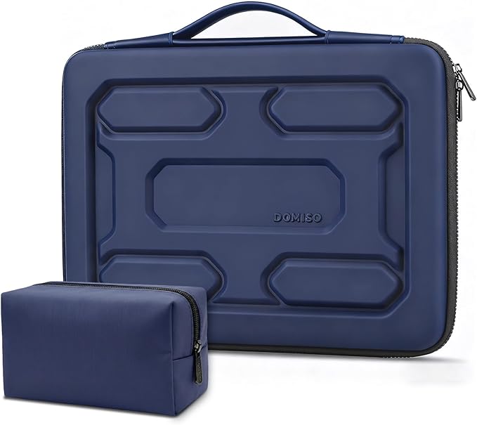DOMISO Laptop Hard Case 15-16 inch Waterproof Shockproof Hard Shell Laptop Sleeve with Handle & Storage Pocket, Compatible with MacBook, HP, Dell, Dark Blue