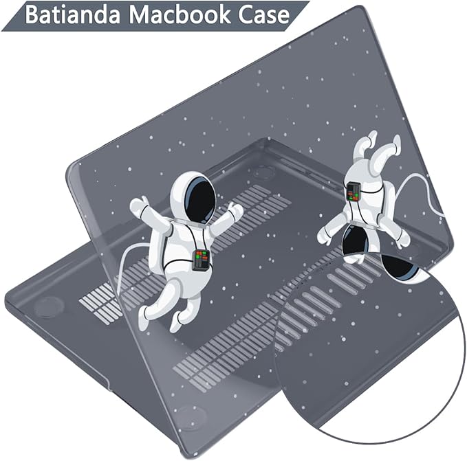 Batianda for MacBook Pro 14 Inch Case 2026-2021 Release M5 M4 M3 M2 M1 Pro/Max, 1.2mm Slim Graphic Hard Shell Cover with Keyboard Cover, Screen Protector 4-in-1 Bundle, Cosmonaut