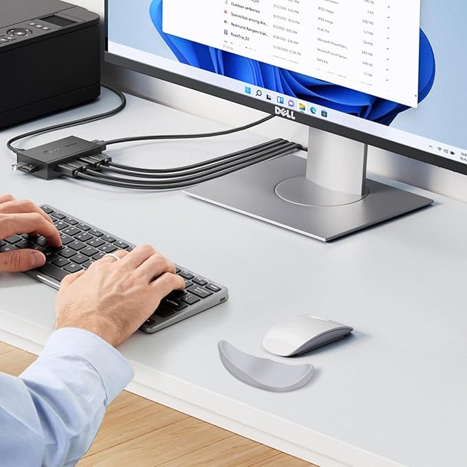 JIKIOU Right-Handed Truly Ergonomic Wrist Rest for Mouse 2 Pack, Carpal Tunnel Support, Pain Relief, Anti-Fatigue, Easy Glide, Office Computer Laptop Gaming (Right-Handed-Grey)