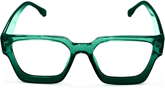 livho Oversized Eyewear Frame for Woman and Men - Rectangle Fashion Glasses for Computer, Chic Preppy Frame