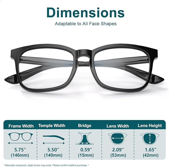 Blue Light Glasses for Women Men Square Computer Glasses Anti Glare UV Blocking Vita