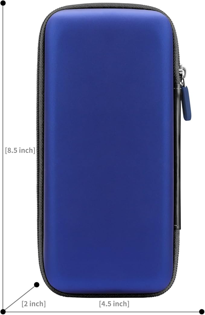 iMangoo Travel Essential Electronics Organizer Charger Case, Shockproof Dual Zipper Power Bank Cables Tech Accessories Pouch Purse, Men & Women Travel Must Have Storage Bag, 8.5x4.5x2 inch Dark Blue