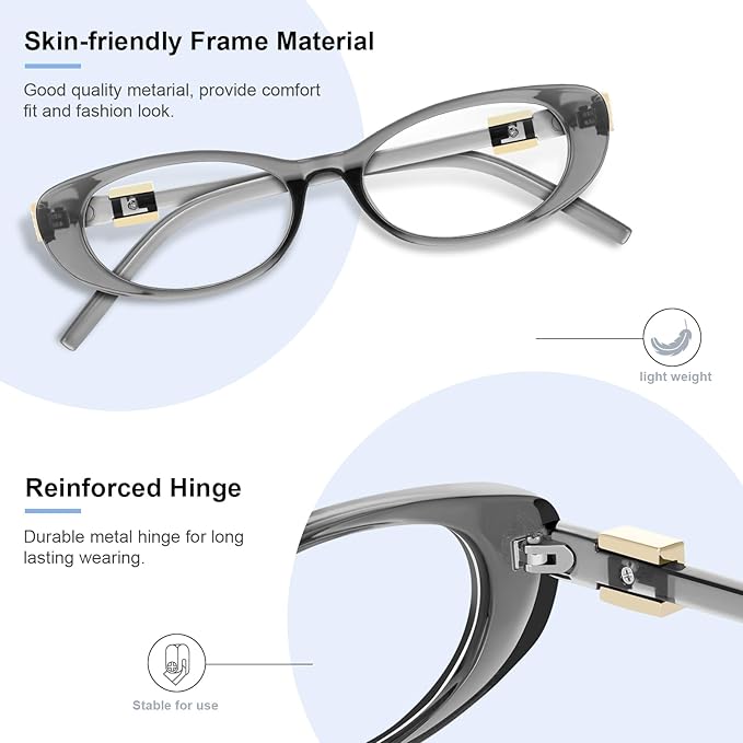Oval Blue Light Blocking Glasses for Women Retro 90s Glasses Computer TV Eyeglasses Anti Eyestrain