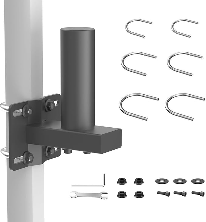 suptek Monitor Bracket Pole Mount Diameter Pole Adjustable Supports 0.8-2.4 Inch, Fits Monitor/TV Screens 13-32 Inch, Load Capacity 22lbs