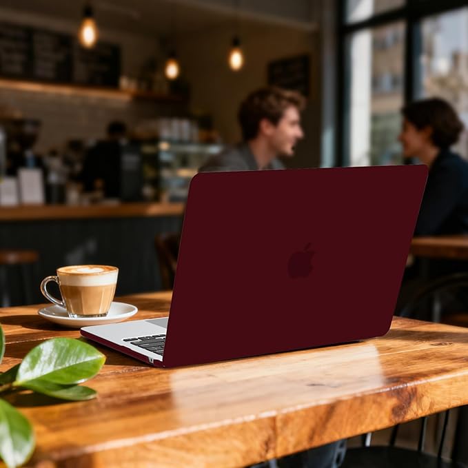 B BELK Compatible with MacBook Air 13 inch Case M5 2026 2025-2022 M4 M3 M2 A3449 A3240 A3113 A2681, Plastic Hard Shell Case+Keyboard Cover+Screen Protector for MacBook Air 13.6 inch Case, Marsala Red