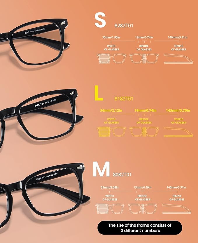 Cyxus Blue Light Glasses Men Women Reduce Eye Strain UV Blocking for Office Work Computer Screen 8082
