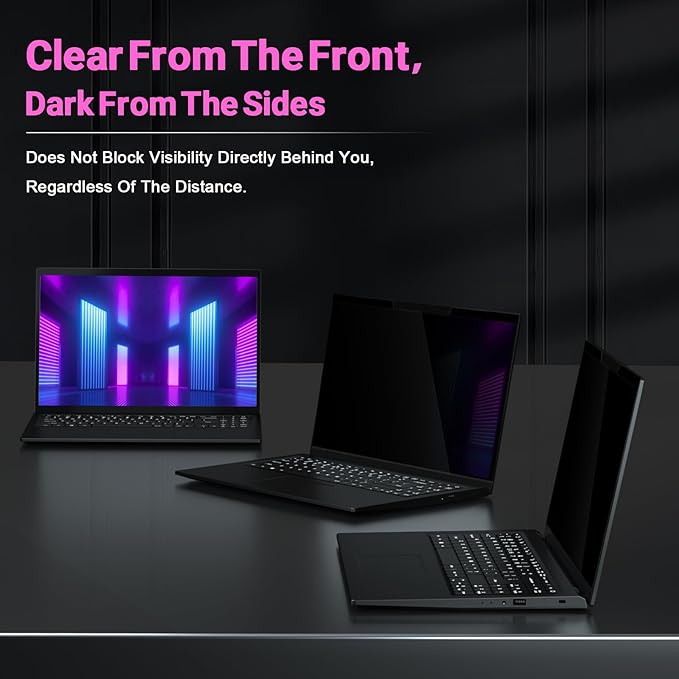 PYS Magnetic Laptop Privacy Screen 14 Inch 16:9 - Laptop Screen Privacy Shield, Anti-Blue Light, Anti-Glare Filter, Removable Screen Protector