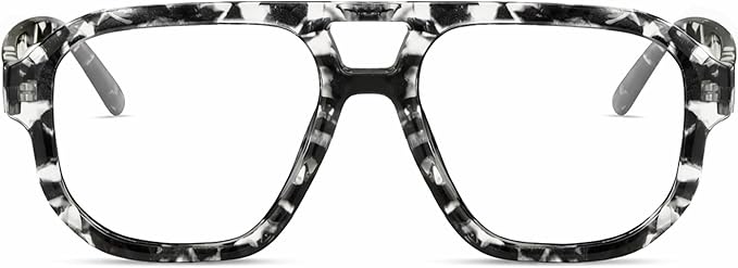 livho Retro Aviator Blue Light Blocking Glasses for Women Men with Soft Case, Trendy Rectangle Computer Eyeglasses