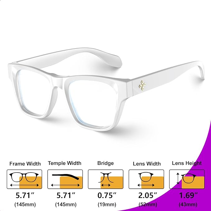 VISOONE Square Blue Light Blocking Glasses TR90 Clear Lens for Women Men BONA