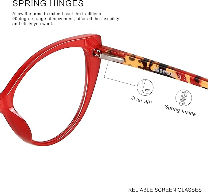 ANDWOOD Blue Light Blocking Glasses Women Bluelight Blocker Computer Cateye Clear Cat Eye Eyeglasses Frame AR003