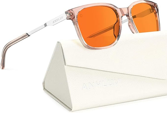 ANYLUV Blue Light Glasses for Men, Lightweight Computer Gaming Glasses, Stylish Anti Eyestrain Blue Light Blocking Men