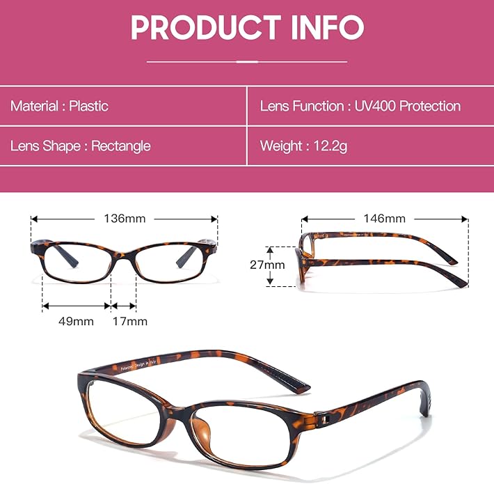 SODQW Office-Siren Blue Light Glasses for Women, Rectangle Frame, Y2K Small Eyewear, Anti Eyestrain Computer Glasses