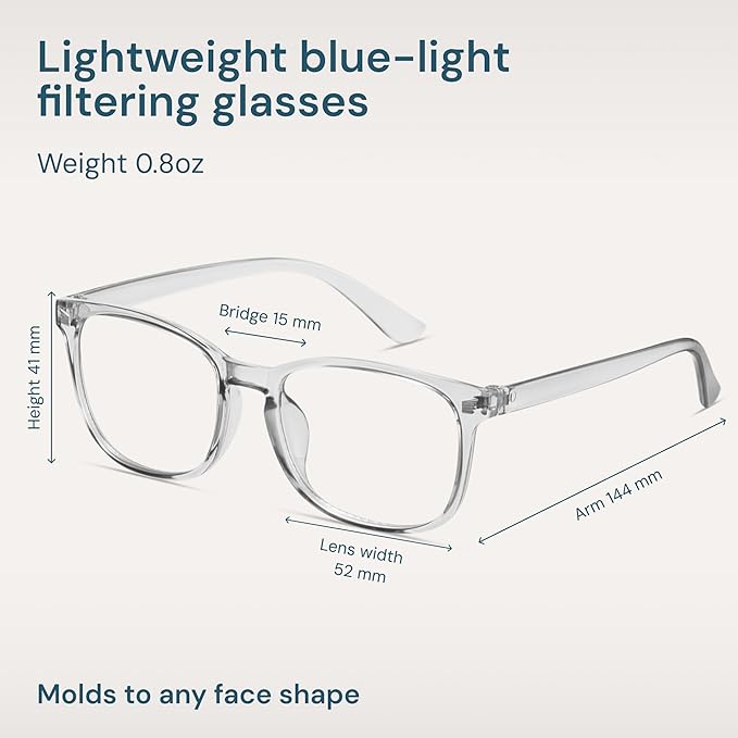 Gaoye Gray Blue Light Glasses for Computer & Gaming - Anti UV Ray Lenses, Scratch-Resistant & Comfort Fit