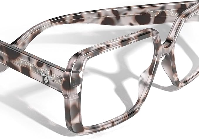 VISOONE Oversized TR90 Blue Light Blocking Glasses Fashion Accessories Non Prescription for Women Harvard