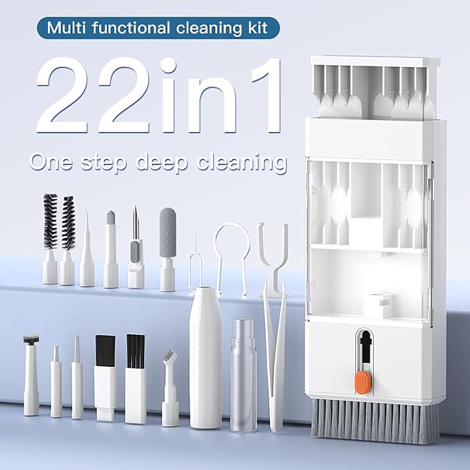 22 in 1 Precision Cleaning Kit ?€? Professional Electronic Cleaning kit Cleaning Tools for Phone, airPods Headset, Keyboards, Cameras, Laptop & More - Image 2