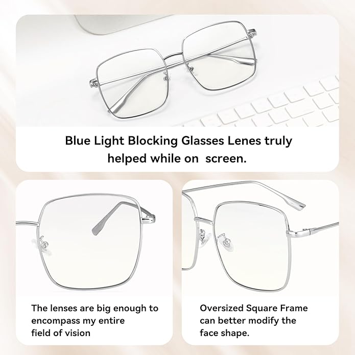 Dollger Blue Light Blocking Glasses women Anti Glare UV Filter Computer Gaming Glasses Retro matal square Eyeglasses Frame