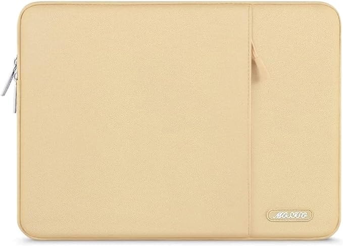 MOSISO Laptop Case 13.3 inch, 13-13.3 inch Laptop Sleeve Compatible with MacBook Air/Pro 13/Pro 14 M5 M4 M3 M2 M1, HP Dell ASUS Lenovo,Polyester Vertical Computer Sleeve Bag with Pocket, Camel