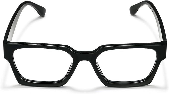 livho Oversized Eyewear Frame for Woman and Men - Rectangle Fashion Glasses for Computer, Chic Preppy Frame