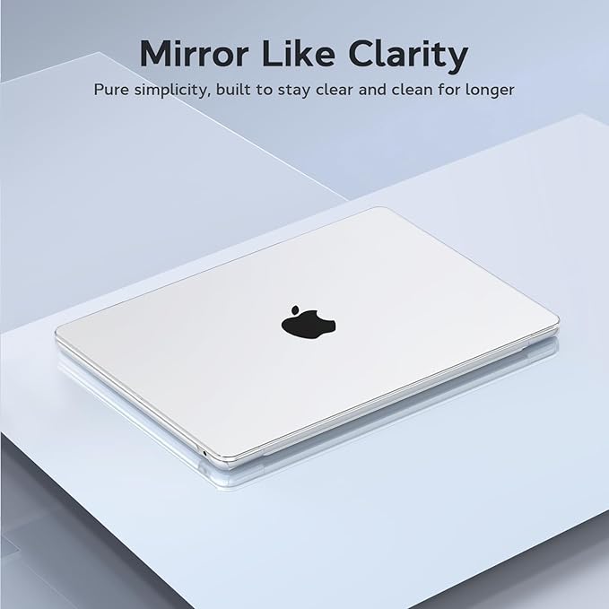 B BELK Compatible with MacBook Air 13 inch Case 2022 2021 2020 2019 2018 M1 A2337 A2179 A1932 Touch ID, Plastic Hard Shell for MacBook Air 13.3 inch Case+Keyboard Cover+Screen Protector, Crystal Clear