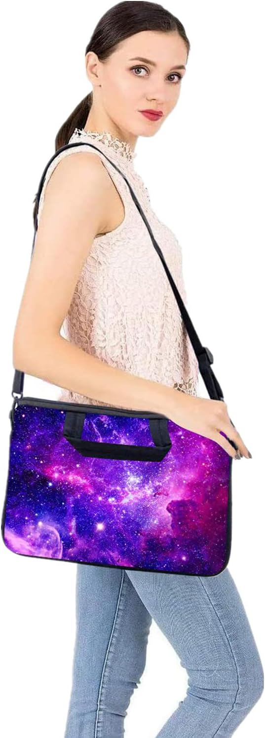 RICHEN Messenger Bag Carrying Case Sleeve with Handle Accessory Pocket Fits Laptops/Notebook/ebooks/Kids tablet/ipad (11-13.3 inch, Purple Galaxy)