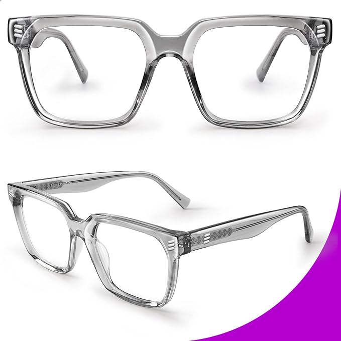 VISOONE Rectangle TR90 Blue Light Blocking Glasses Computer Eyewear with Preppy Look for Women and Men Cougar