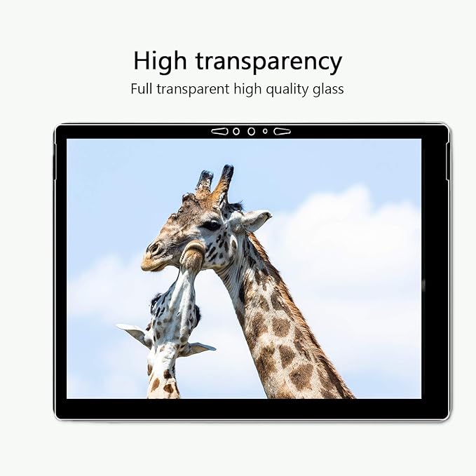 Megoo Screen Protector (2 Pack) for Microsoft Surface Go 4/3/2/1, 9H Tempered Glass, Anti-Drop, Hydrophobic, Oleophobic, 24.1 x 17.1 cm, 10.5 inch, 2 Pieces