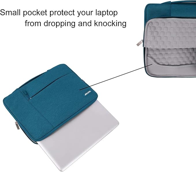 MOSISO Laptop Case 13.3 inch, 13-13.3 inch Laptop Sleeve with Handle Compatible with MacBook Air/Pro 13/Pro 14 M5 M4 M3 M2 M1,HP Dell ASUS Lenovo, Polyester Multifunctional Computer Bag, Deep Teal