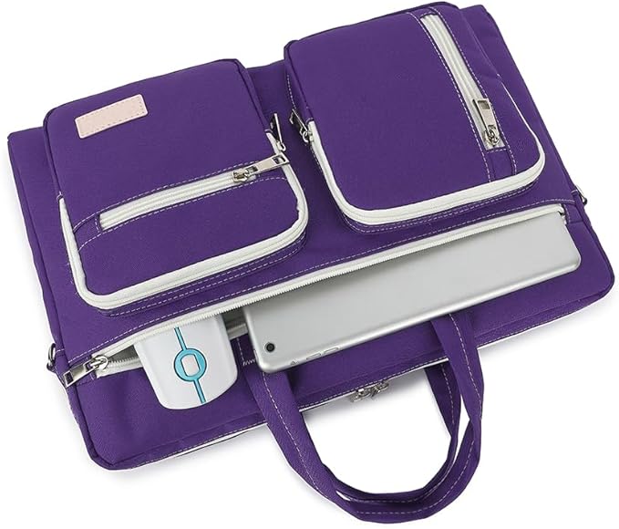 15-15.6 inch Laptop Shoulder Bag, for MacBook Pro 16, Hp Lenovo Dell 14 inch Waterproof Messenger Bag Case Sleeve (purple)