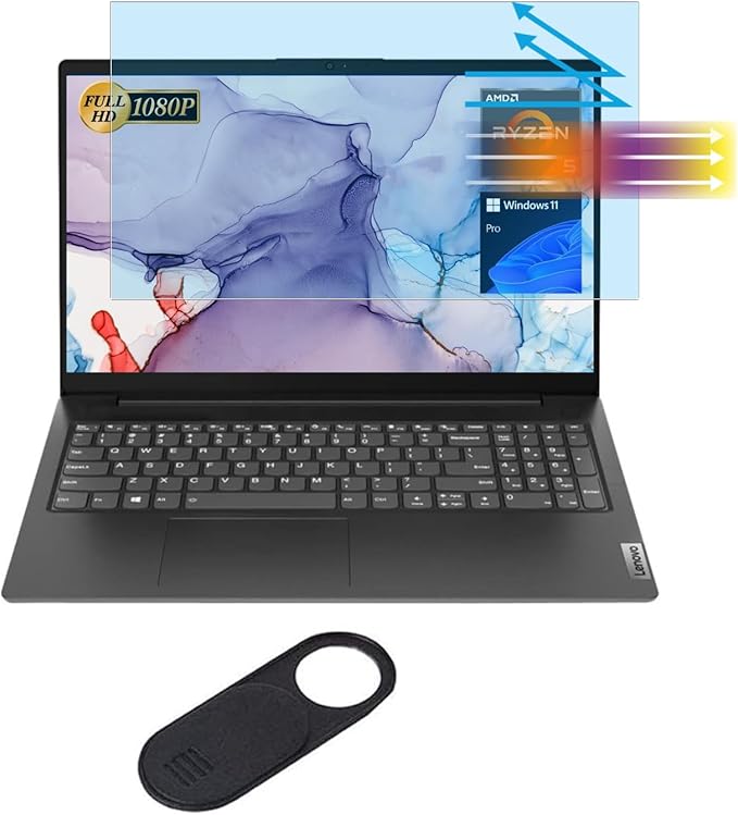 MUBUY-GOL Screen Protector for Lenovo V15 Series 15.6" & V15 Gen 5/4/3/2/1, Lenovo IdeaPad 1 1i 15.6, IdeaPad Gaming 3 3i 15.6, LQQ Gen 9/8 15.6, Eye Protection Blue Light Glare UV Blocking Filter