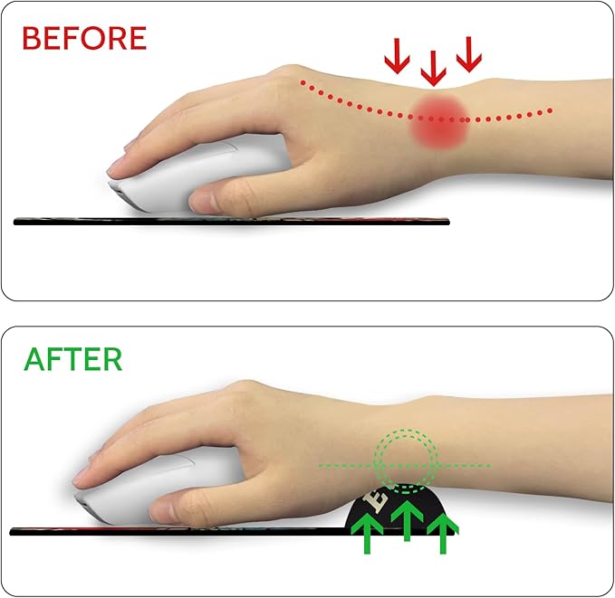 Ergonomic Mouse Pad with Wrist Support, Gothic Skull Skeleton Mouse Pad with Wrist Rest, Gaming Mousepad with Non-Slip Pain Relief PU Base, Cute Mouse Pad for Desk Accessories Office Supplies Decor