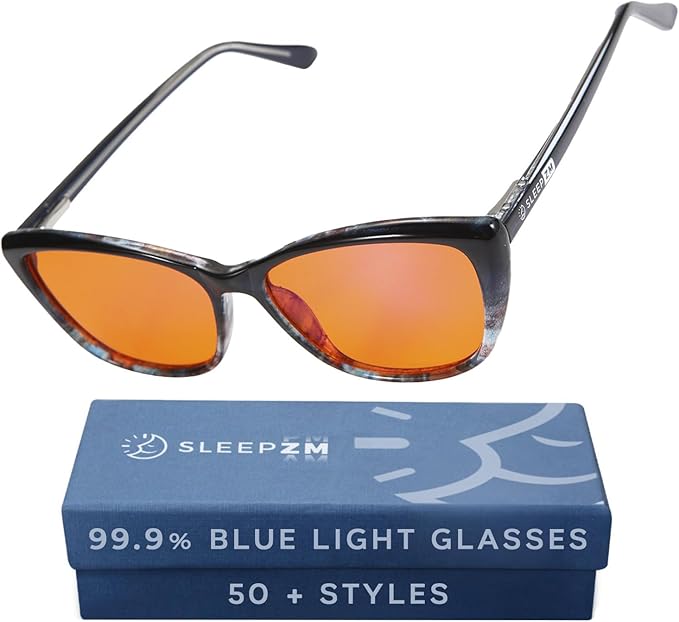 Sleep ZM Blue Light Blocking & Light Sensitivity Glasses - 8 Lens Types for Comfort, Relaxation, Sleep & Relief - 50+ Styles