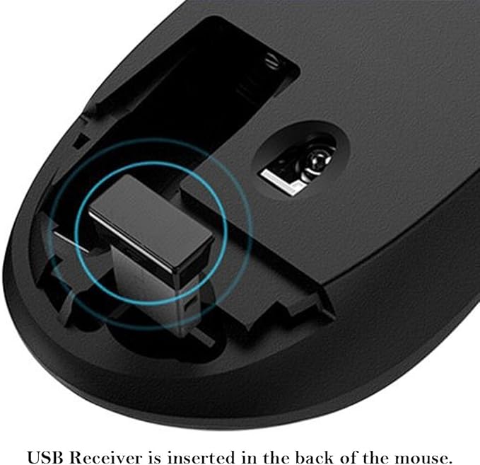 MiraCase Comfortable 2.4 GHz Long Range Silent Wireless Mouse | 1600 DPI | 30ft Working Distance | Battery Included | Black