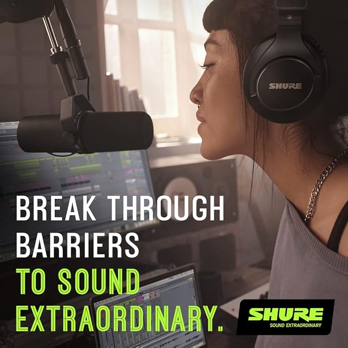 Shure SM7B Vocal Dynamic Microphone – XLR Studio Mic for Podcasting, Recording, Broadcasting, Streaming & Gaming – Smooth, Warm Sound, Rugged Build, Detachable Windscreen, Wide Frequency Range, Black