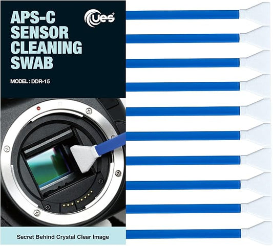 UES DDR15 APS-C Sensor Cleaning Swabs for Reflex and Mirrorless Digital Camera Compatible with Sony, Nikon, Canon CCD CMOS Sensors Clean (10 x Swabs) by UES