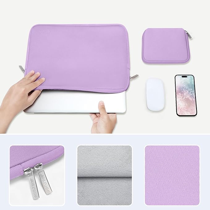MOSISO Laptop Case 13 inch, 13 inch Laptop Sleeve Bag Compatible with MacBook Air M5 M4 M3 M2 M1 2026-2018 / Neo/Pro M2 M1 2026-2016, Neoprene Computer Sleeve Bag with Small Case, Purple