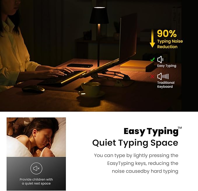 cimetech EasyTyping KF10 Wireless Keyboard and Mouse Combo, [Silent Scissor Switch Keys][Labor-Saving Keys]Ultra Slim Wireless Computer Keyboard and Mouse, Easy Setup for PC/Laptop/Mac/Windows - Black