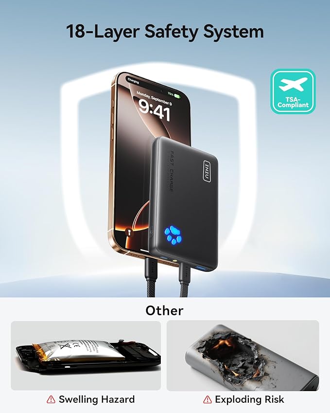 INIU 25000mAh 100W USB C Laptop Portable Charger & Ultra Slim 45W 10000mAh Power Bank Combo
