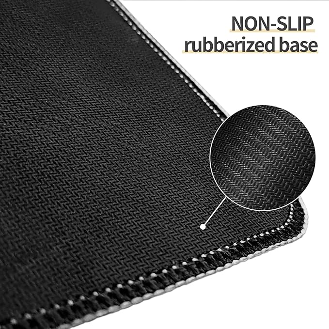 Bloss XL Topographic Mouse Pad Long Desk Mat, Black Mouse Keyboard Pad, Desk Pad, Large Gaming Mouse Mat Non-Slip Rubber (31.5 x 15.7 x 0.12 Inches)