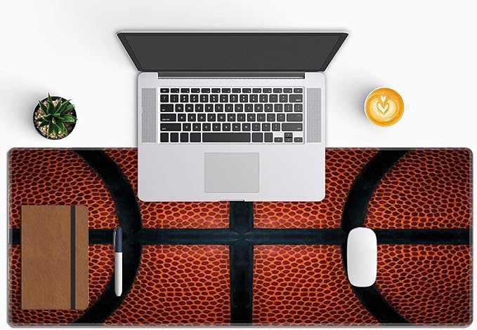 Basketball Large Gaming Mouse Pad Keyboard Desk Pad Extended Mouse Pad Gaming Office Decor, PC Laptop Mouse Pads Large (31.5x151.8 in) with Stitched Edges Non-Slip Base Mousepad XL