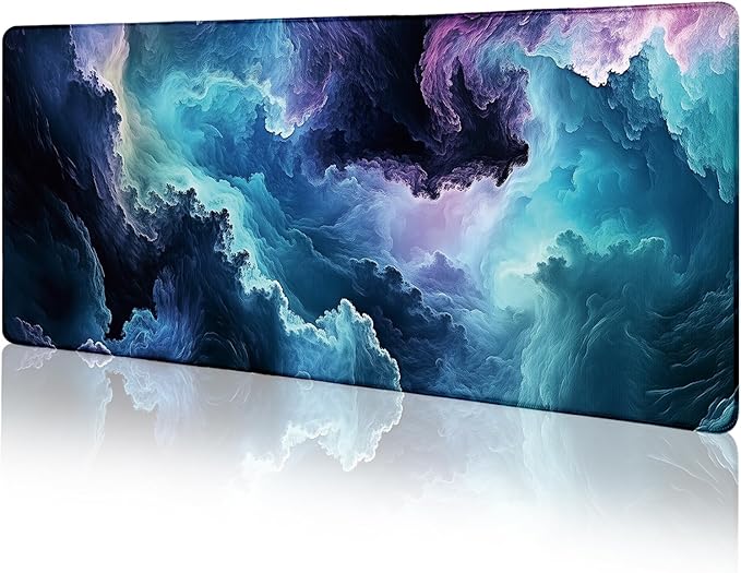 Galaxy Mouse Pad Large Desk Mat, Extra Large Gaming Computer Mousepad with Stitched Edges Non-Slip, Keyboard Mouse Pad for Desktop Cute Aesthetics Home Office Desk Accessories 31.5in