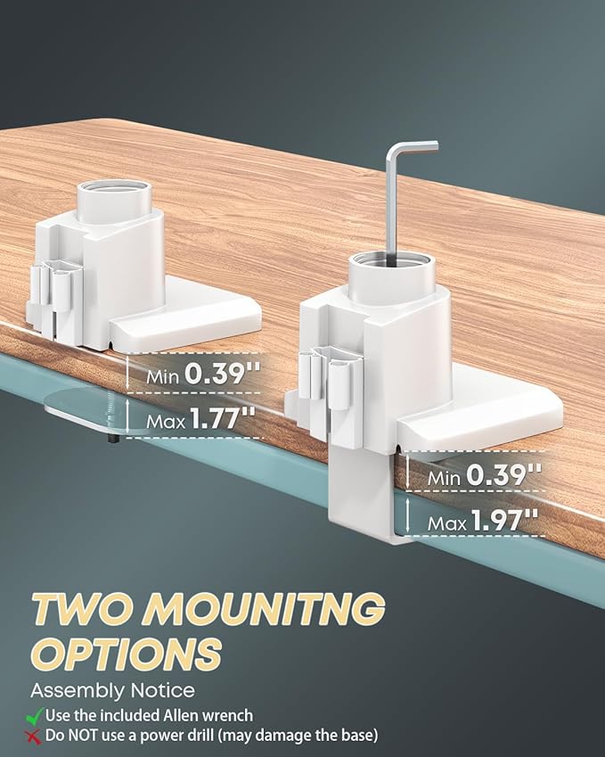 Dual Monitor-Arm Heavy Duty Ultrawide - 24-57 inch Vertical Dual Monitor Mount, Adjustable Stacked Double Monitor Desk Mount Stand, Max Load 59.4 lbs (per Arm), VESA 75/100 mm, White