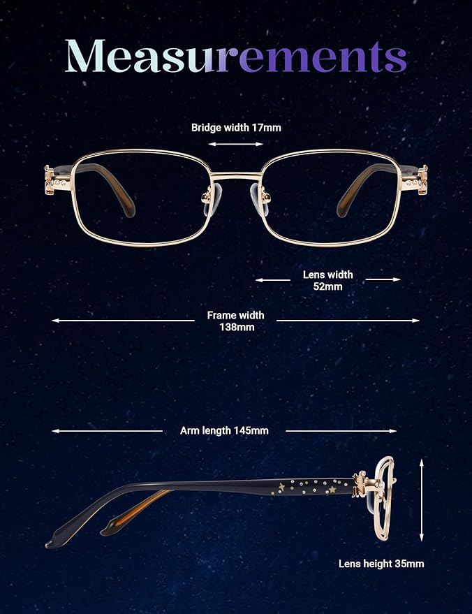 TIJN Blue Light Blocking Glasses for Woman Men, Square Acetate Metal Frame Eye Glasses for Cosplay & Anime Girl, Rin
