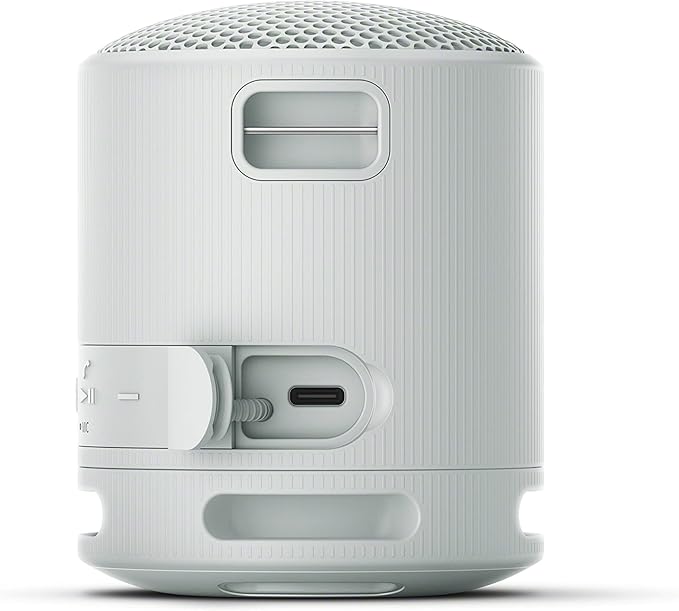 Sony SRS-XB100 Wireless Bluetooth Portable Lightweight Super-Compact Travel Speaker, Durable IP67 Waterproof & Dustproof Shower Speaker, 16 Hr Battery, Versatile Strap, Hands-free Calling, Light Gray