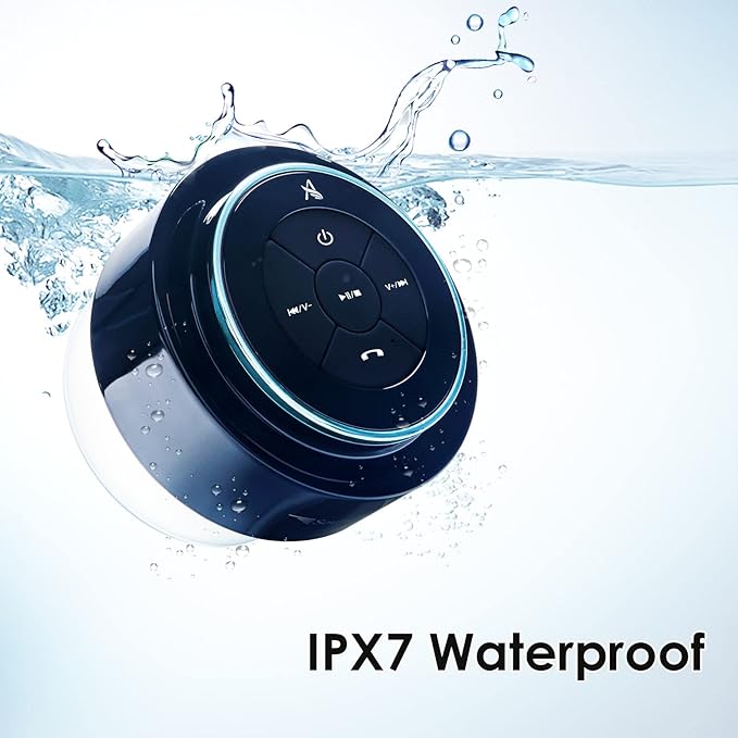 XLEADER, Upgraded, Pro Shower Speaker, Certified IPX7 Waterproof Bluetooth Speaker, with Suction Cup, Silicone Lanyard, 8W Crystal Sound&Rich Bass, 15H Playtime, Ideal Gifts - SoundAngel Mate(2 Gen)