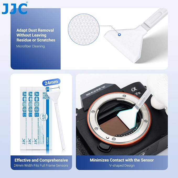 12pcs 24mm Full Frame Sensor Microfiber Cloth Cleaning Swab Cleaning Stick for Reflex & Mirrorless Digital Camera CCD CMOS Disposable Camera Sensor Swab Kit - Image 6